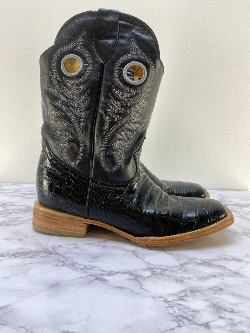 Potrero Boots Men's Coco Belly Black Square Toe Boots SZ 10